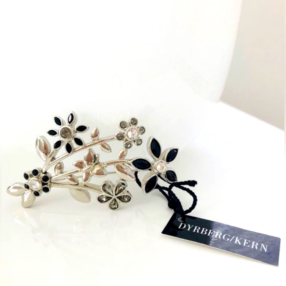Authentic NEW European Silver Brooch pin, Swarovski Crystal stones Jewelry Pouch